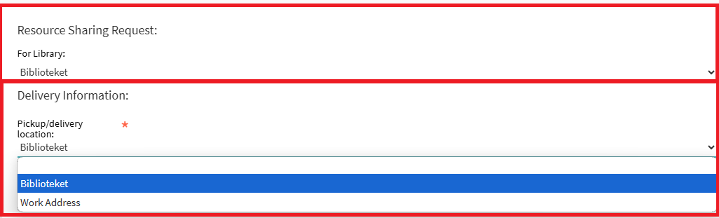 Screenshot of the order form in Oria