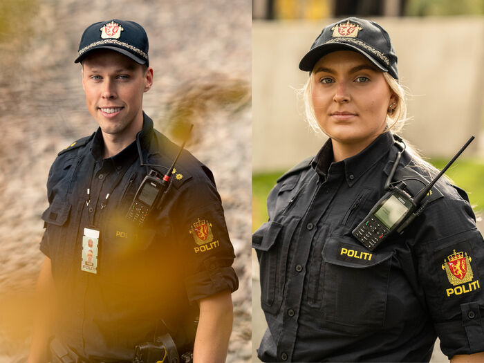 Portrett av politibetjenter Håvard og Hedda 