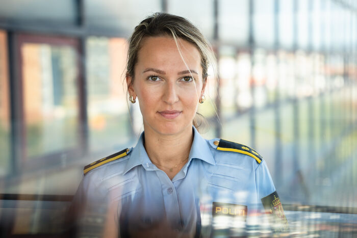 Portrait of police officer Abetare 
